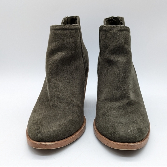Joie Kayden moss green faux suede slip on wedge heel ankle boot 10 - Picture 4 of 13